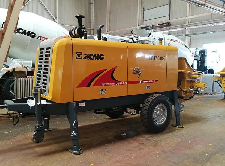 XCMG HBT5008K 82 kw trailer mounted concrete pump schwing concrete pumps
